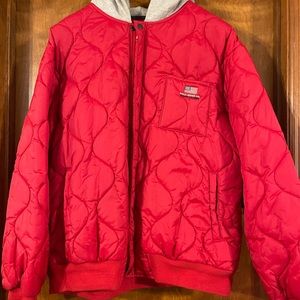 EUC. Size XL Polo jeans company quilted, hooded coat